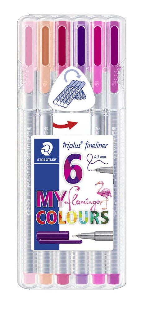 Fineliner Triplus 0,3mm Flamingo 6 stk.